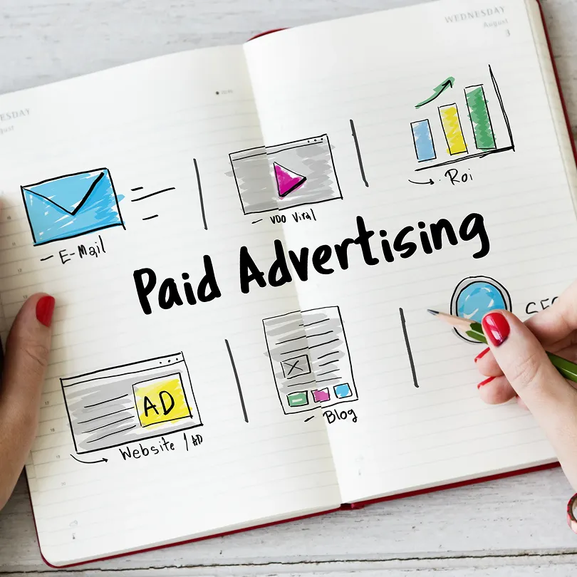 Illustration for Paid social media advertising campaigns across Meta LinkedIn Twitter and YouTube